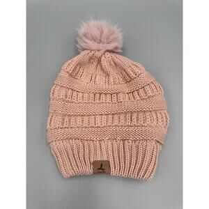 Lorome Winter Beanie Knit Hat Pink